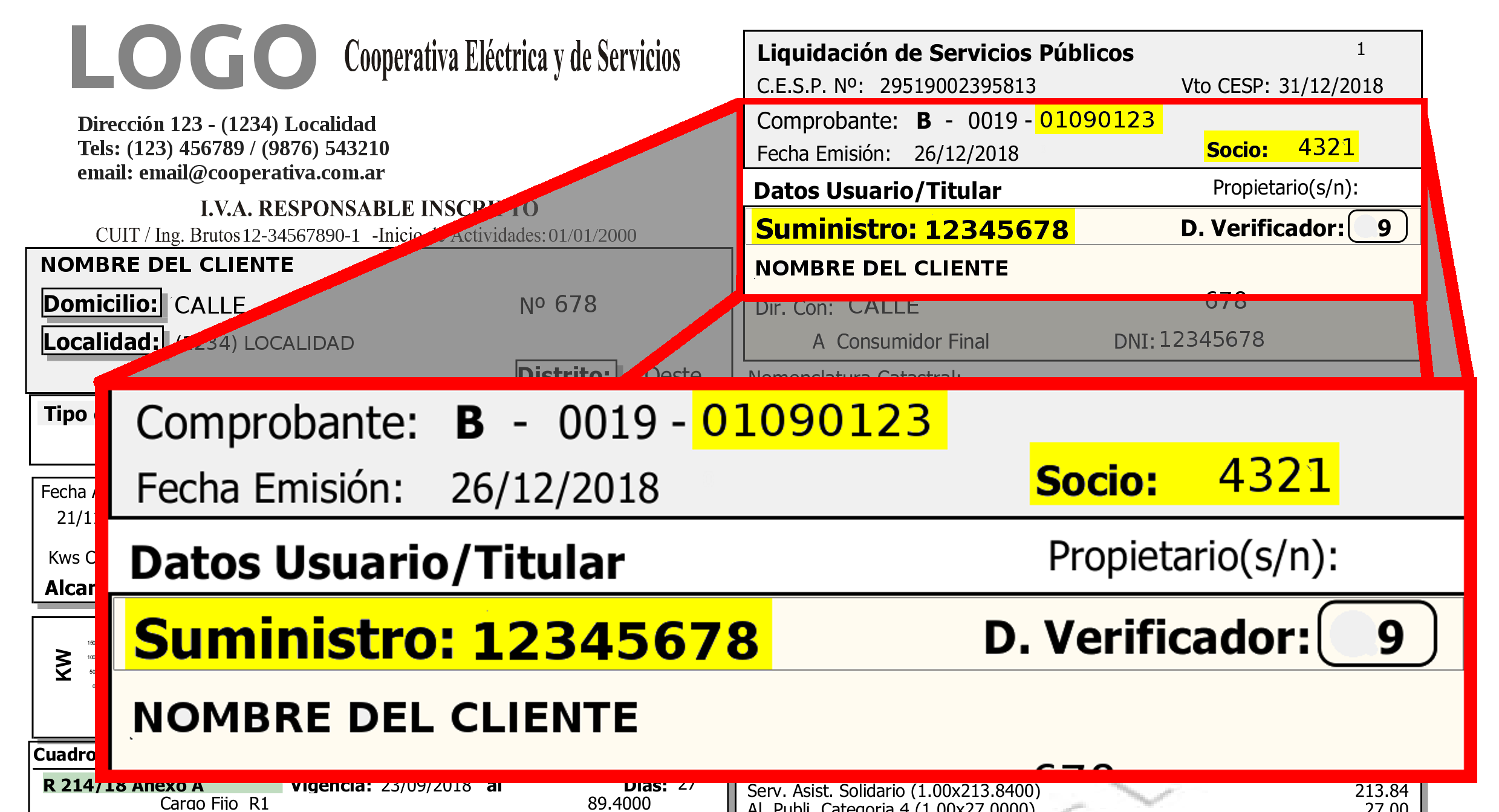 Detalle de una factura factura